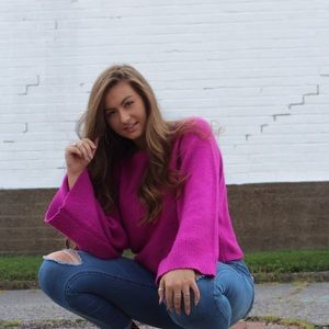 Bright Plum Long Sleeve Sweater